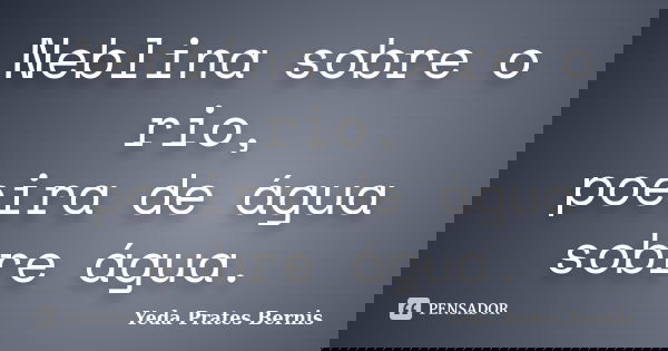 Neblina sobre o rio,
poeira de água
sobre água.... Frase de Yeda Prates Bernis.