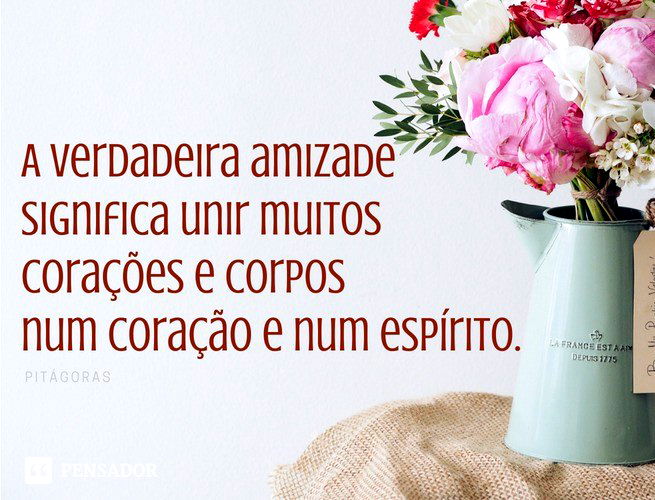 A verdadeira amizade significa unir muitos corações e corpos num coração e num espírito.  Pitágoras