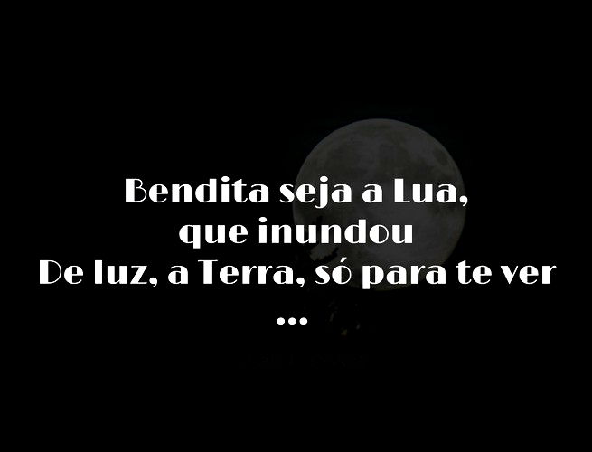 Bendita seja a Lua, que inundou De luz, a Terra, só para te ver ... Florbela Espanca