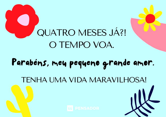 Quatro meses já?! O tempo voa. 💙 Parabéns, meu pequeno grande amor. Tenha uma vida maravilhosa!