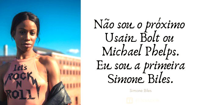 Não sou o próximo Usain Bolt ou Michael Phelps. Eu sou a primeira Simone Biles.  Simone Biles
