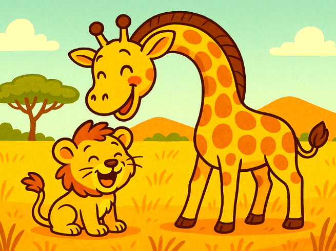 a girafa com medo de altura