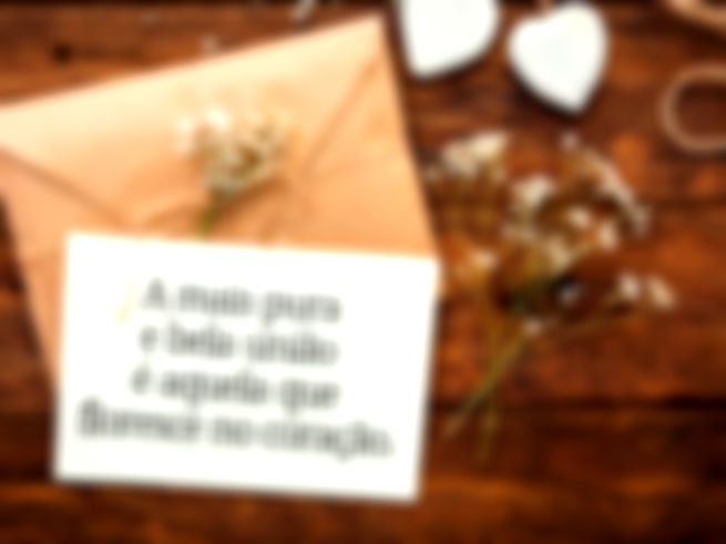 A mais pura e bela união é aquela que floresce no coração.