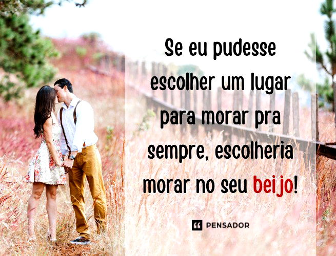 Beijo em um campo de flores.