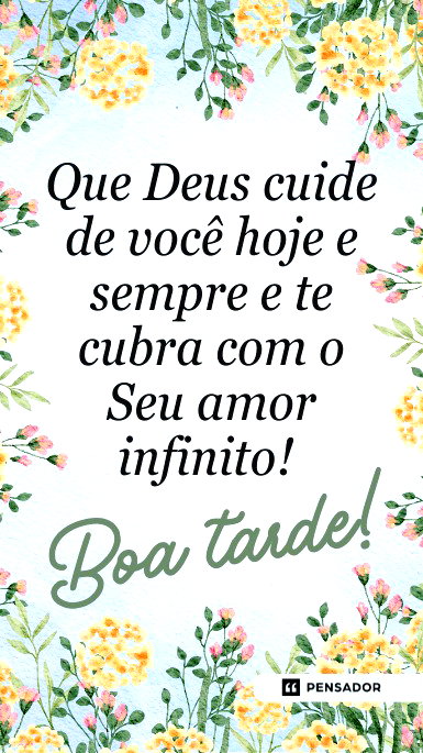 Boa tarde com moldura de flores em aquarela