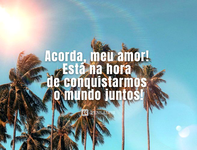 Bom dia, amor da minha vida: 63 mensagens e frases 🥰 - Pensador