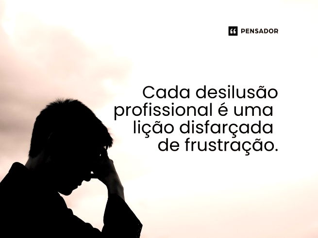 Cada desilusão profissional é uma lição disfarçada de frustração.