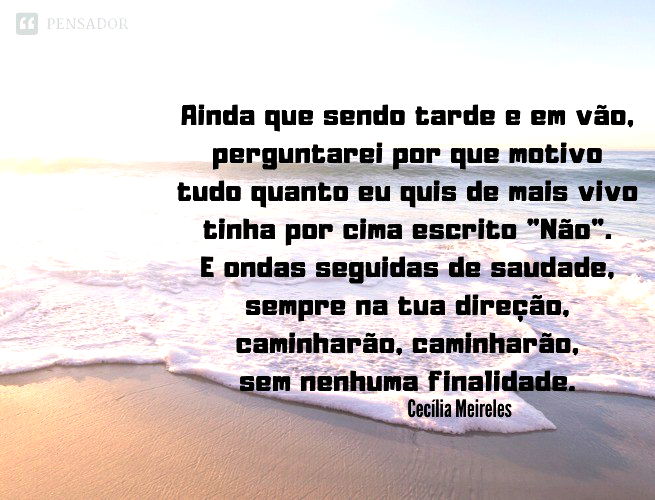 Não faças de ti Um sonho a se Cecília Meireles - Pensador