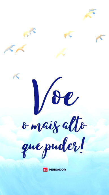 C&eacute;u azul com nuvens e p&aacute;ssaros.