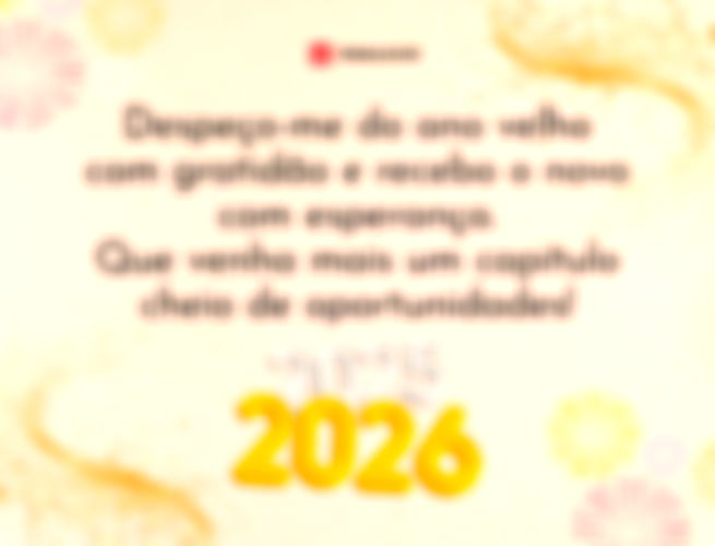 Despeço-me do ano velho com gratidão e recebo o novo com esperança. Que venha mais um capítulo cheio de oportunidades!