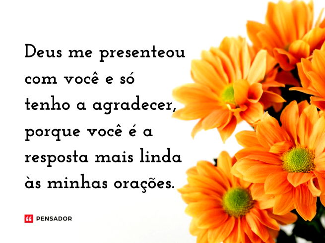 Flores cor de laranja no lado direito da imagem.