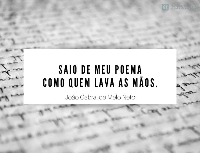 Saio de meu poema como quem lava as mãos.