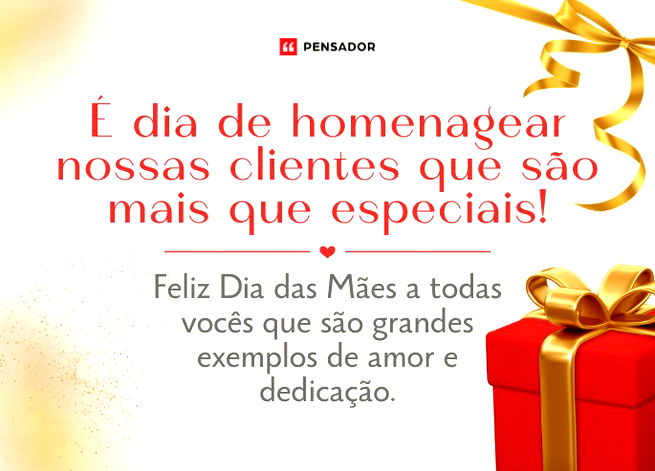 &Eacute; dia de homenagear nossas clientes que s&atilde;o mais que especiais! Feliz Dia das M&atilde;es a todas voc&ecirc;s que s&atilde;o grandes exemplos de amor e dedica&ccedil;&atilde;o.