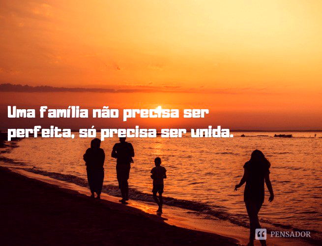 Uma família não precisa ser perfeita, só precisa ser unida.