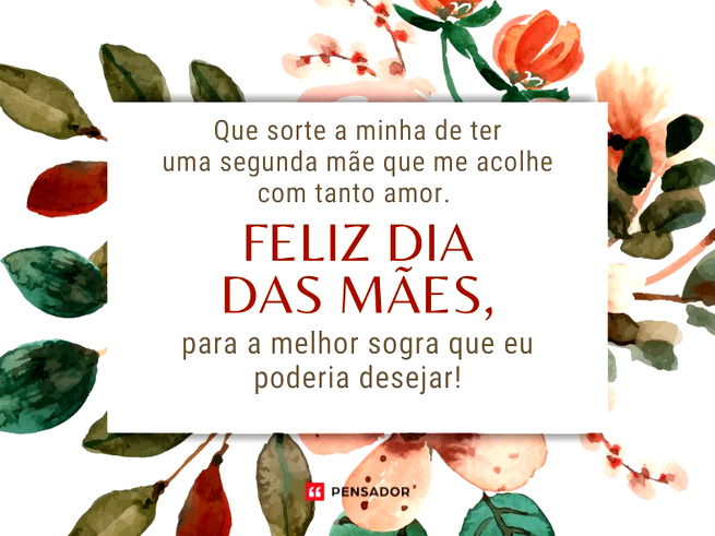 Que sorte a minha de ter uma segunda mãe que me acolhe com tanto amor. Feliz Dia das Mães para a melhor sogra que eu poderia desejar!