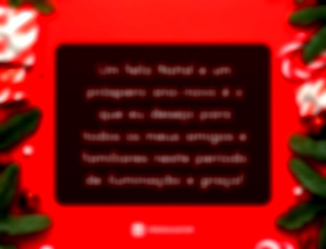 Imagem com fundo vermelho e elementos natalinos: bolas de Natal, presentes e ramos de Natal.