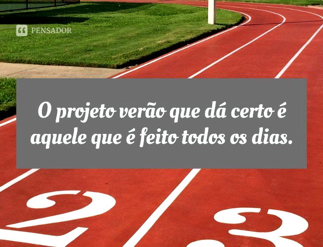 O projeto verão que dá certo é aquele que é feito todos os dias.