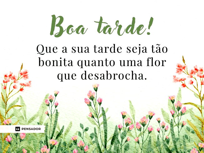 Imagem de boa tarde com flores de aquarela.