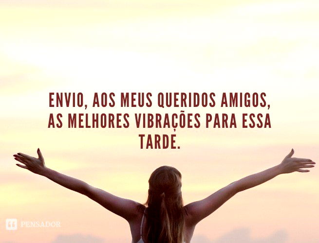 Envio, aos meus queridos amigos, as melhores vibrações para essa tarde.
