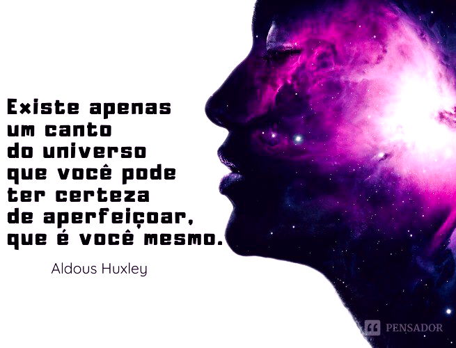Existe apenas um canto do universo que você pode ter certeza de aperfeiçoar, que é você mesmo.  Aldous Huxley