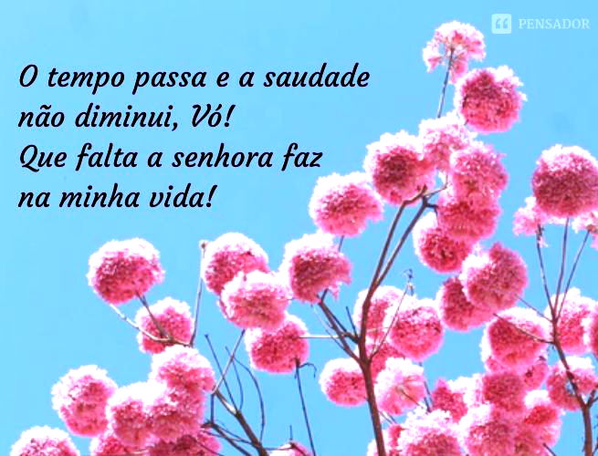O tempo passa e a saudade não diminui, Vó! Que falta a senhora faz na minha vida!