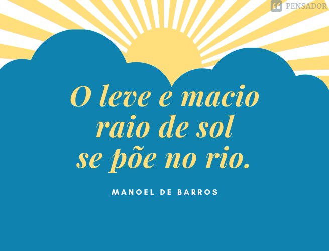 O leve e macio raio de sol se põe no rio.
