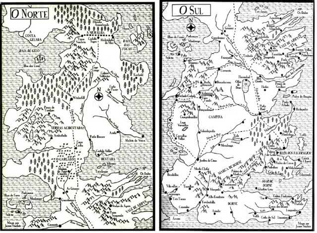 Mapa de Westeros - Crônicas de Gelo e Fogo