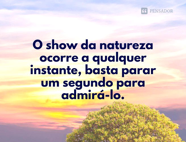 A natureza faz você de marionete