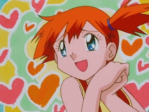 Misty Pokemon Frases Gif com corações