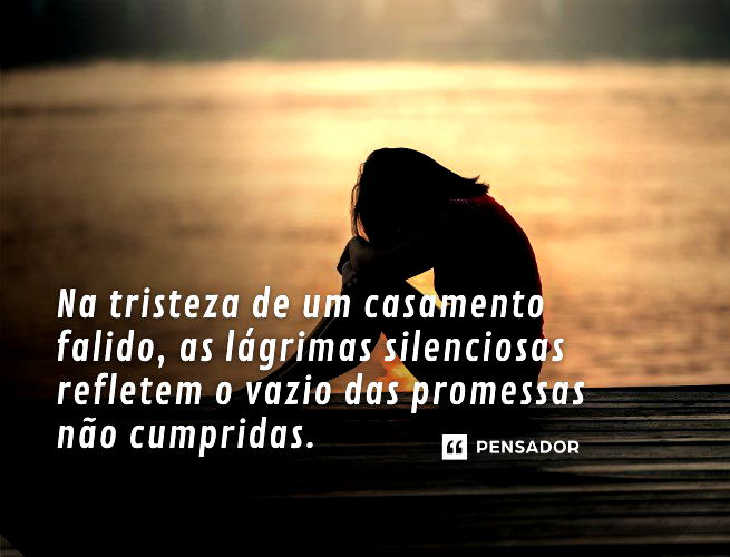 Na tristeza de um casamento falido, as lágrimas silenciosas refletem o vazio das promessas não cumpridas.