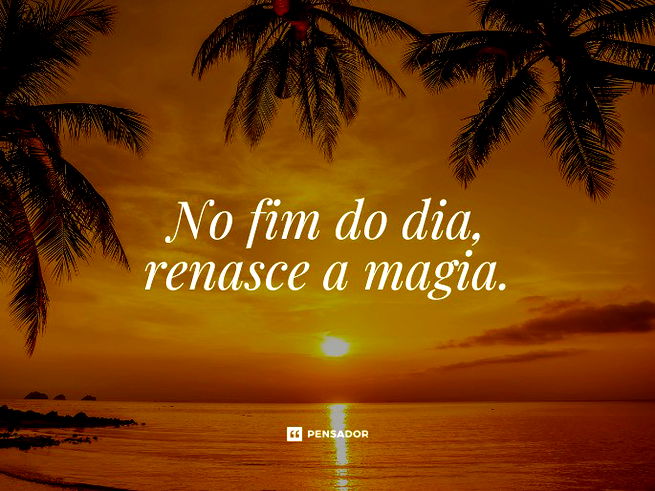 No fim do dia, renasce a magia.