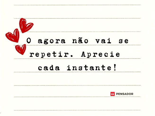 Nota escrita com corações.