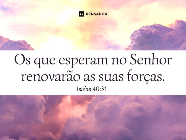 Os que esperam no Senhor renovarão as suas forças. Isaías 40:31