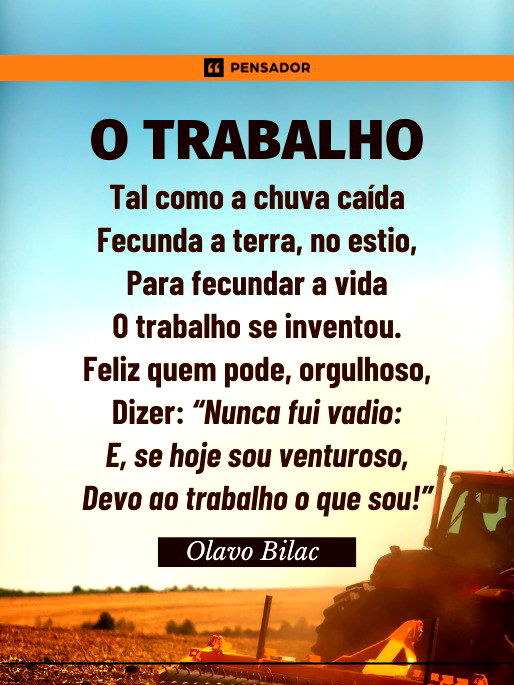 O trabalho- Olavo Bilac