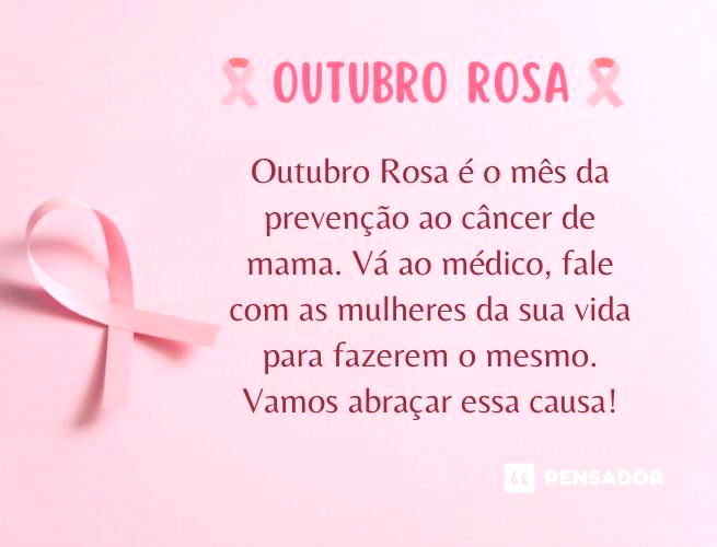 Aprender sobre 47+ imagem frases sobre o outubro rosa - br.thptnganamst ...