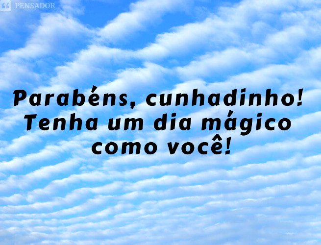Parabéns, cunhadinho! Tenha um dia mágico como você!