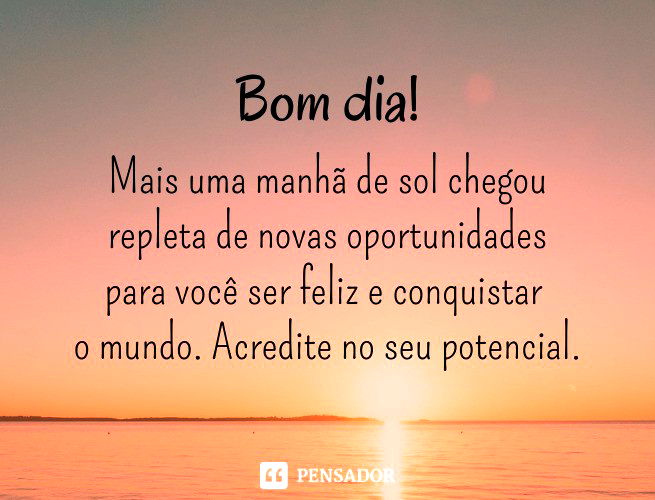 Bom Dia!!!  Frases e mensagens, Imagens motivacionais, Frases lindas de  deus