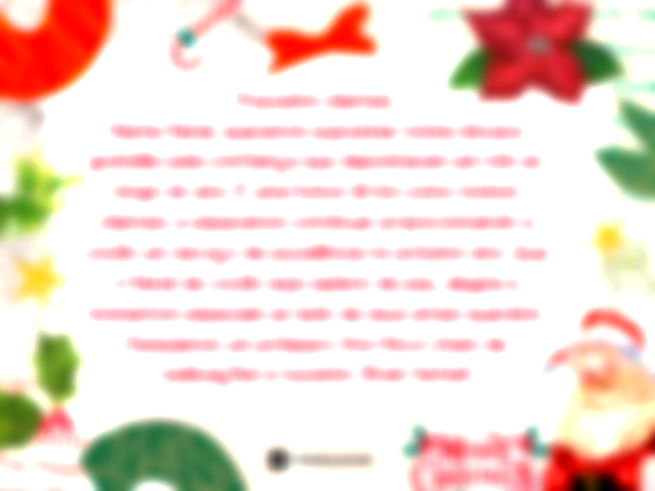 Prezados clientes,  Neste Natal, queremos expressar nossa sincera gratidão pela confiança que depositaram em nós ao longo do ano. É uma honra tê-los como nossos clientes, e esperamos continuar proporcionando a vocês um serviço de excelência no próximo ano. Que o Natal de vocês seja repleto de paz, alegria e momentos especiais ao lado de seus entes queridos. Desejamos um próspero Ano Novo cheio de realizações e sucesso.  ​​​​​​​Boas festas!
