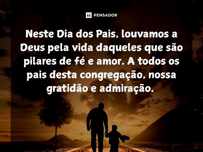 Neste Dia dos Pais, louvamos a Deus pela vida daqueles que são pilares de fé e amor. A todos os pais desta congregação, nossa gratidão e admiração. 