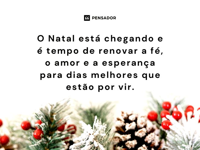 O Natal está chegando e é tempo de renovar a fé, o amor e a esperança para dias melhores que estão por vir.