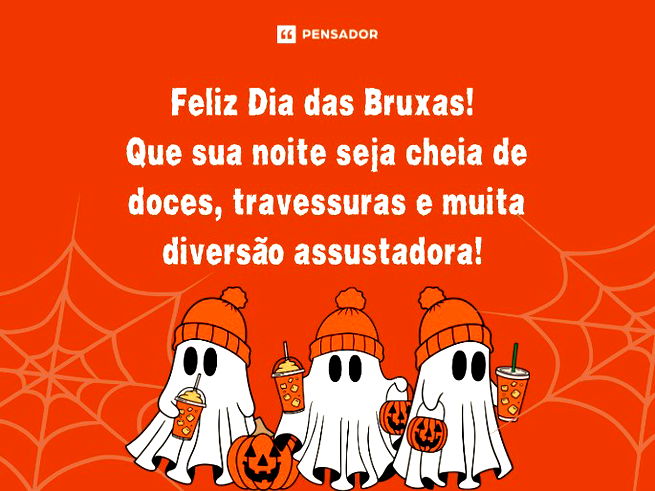 Feliz Dia das Bruxas! Que sua noite seja cheia de doces, travessuras e muita diversão assustadora!  