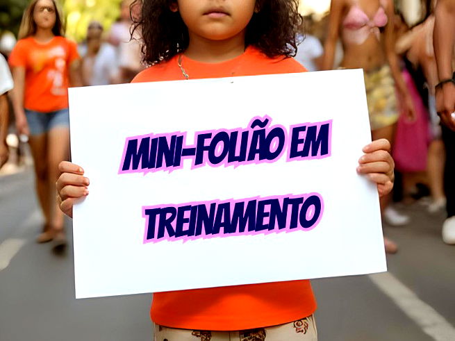 Mini-folião em treinamento