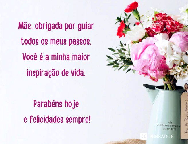 Mãe, obrigada por guiar todos os meus passos. Você é a minha maior inspiração de vida. Parabéns hoje e felicidades sempre!