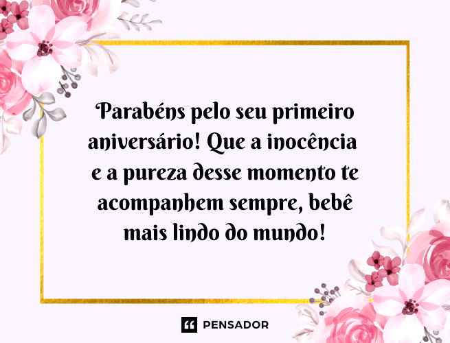 Parabéns pelo seu primeiro aniversário! Que a inocência e a pureza desse momento te acompanhem sempre, bebê mais lindo do mundo! 