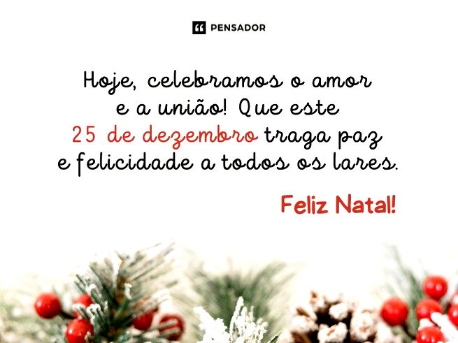 Hoje, celebramos o amor e a união! Que este 25 de dezembro traga paz e felicidade a todos os lares. Feliz Natal!
