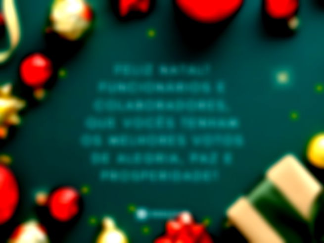 Feliz Natal! Funcionários e colaboradores, que vocês tenham os melhores votos de alegria, paz e prosperidade! 