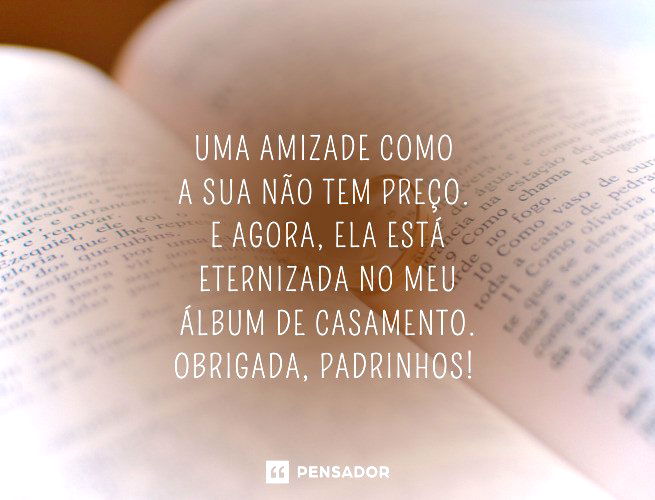 Uma amizade como a sua não tem preço. E agora, ela está eternizada no meu álbum de casamento. Obrigada, padrinhos!