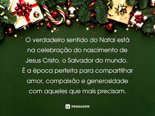 O verdadeiro sentido do Natal está na celebração do nascimento de Jesus Cristo, o Salvador do mundo. É a época perfeita para compartilhar amor, compaixão e generosidade com aqueles que mais precisam.