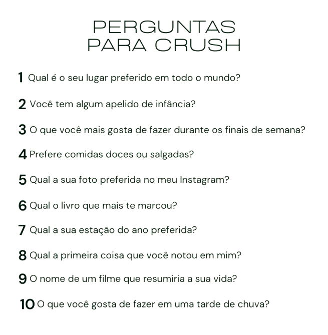 Perguntas que farão qualquer um se apaixonar. Ou não.