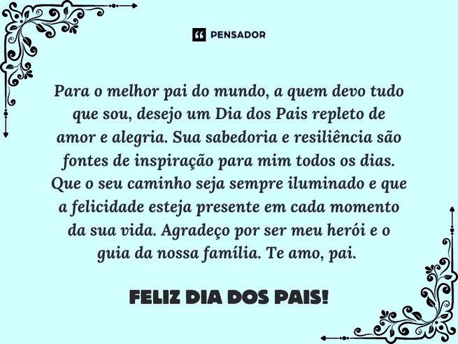 Mensagem - Feliz dia dos Pais